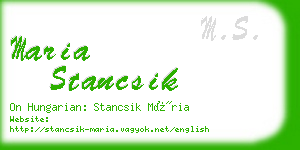 maria stancsik business card